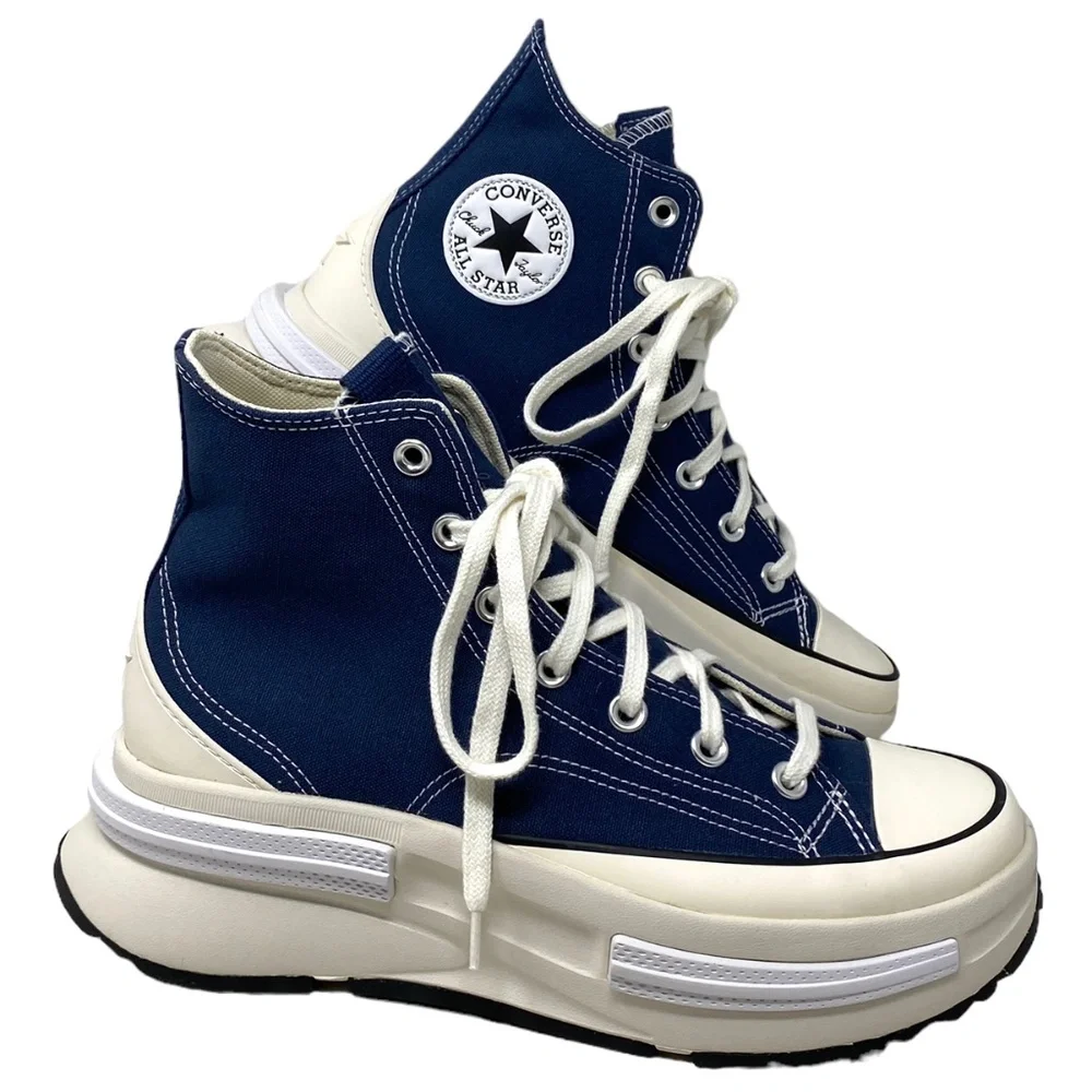 Converse Run Star Legacy CX High Shoes Navy Black Women Canvas Sneakers A04367C